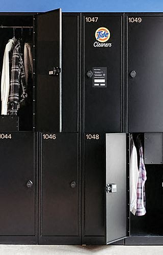 On-site dry cleaning lockers